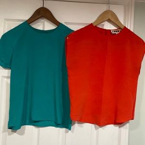 Tops silk 100 % is red
